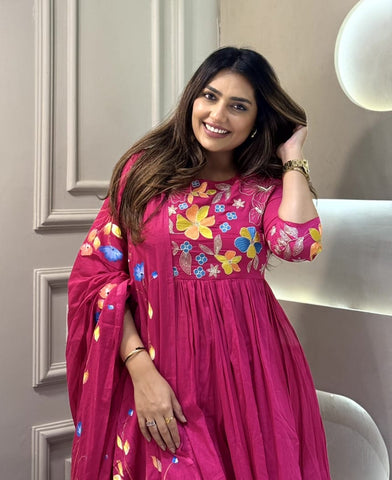 Beautiful Embroidery With Suqes Heavy Suit For Women